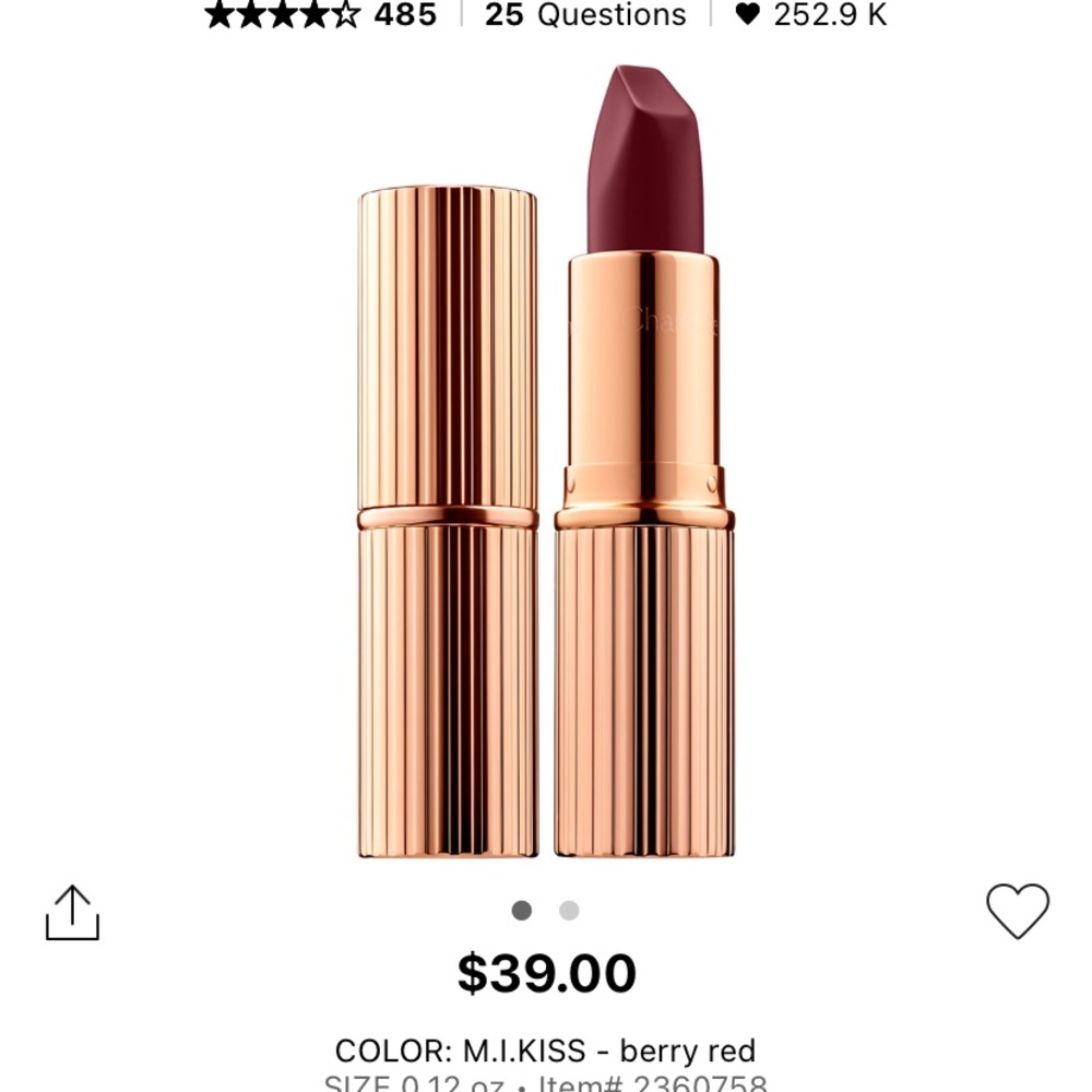 Charlotte Tillberry matte revolution lipstick